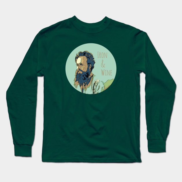 Iron & Wine Long Sleeve T-Shirt by Trigger413